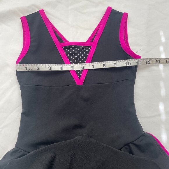 Unicorn Sports Girls Black Pink Gymnastics Dance Leotard Dress Skirt Kids Size 6 - Picture 5 of 6